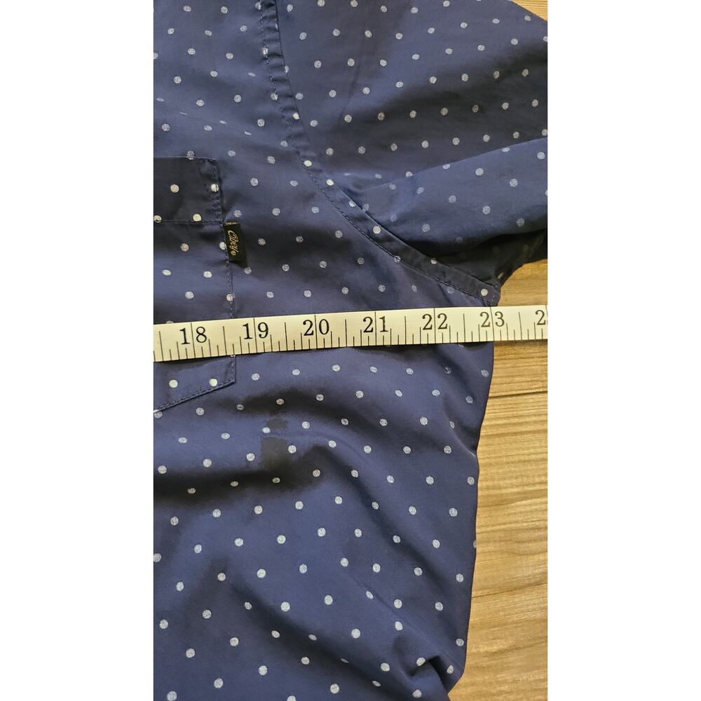 Obey Dexter Short Sleeve Mens XL Lighweight Blue White Polka Dot FLAW - Picture 7 of 7